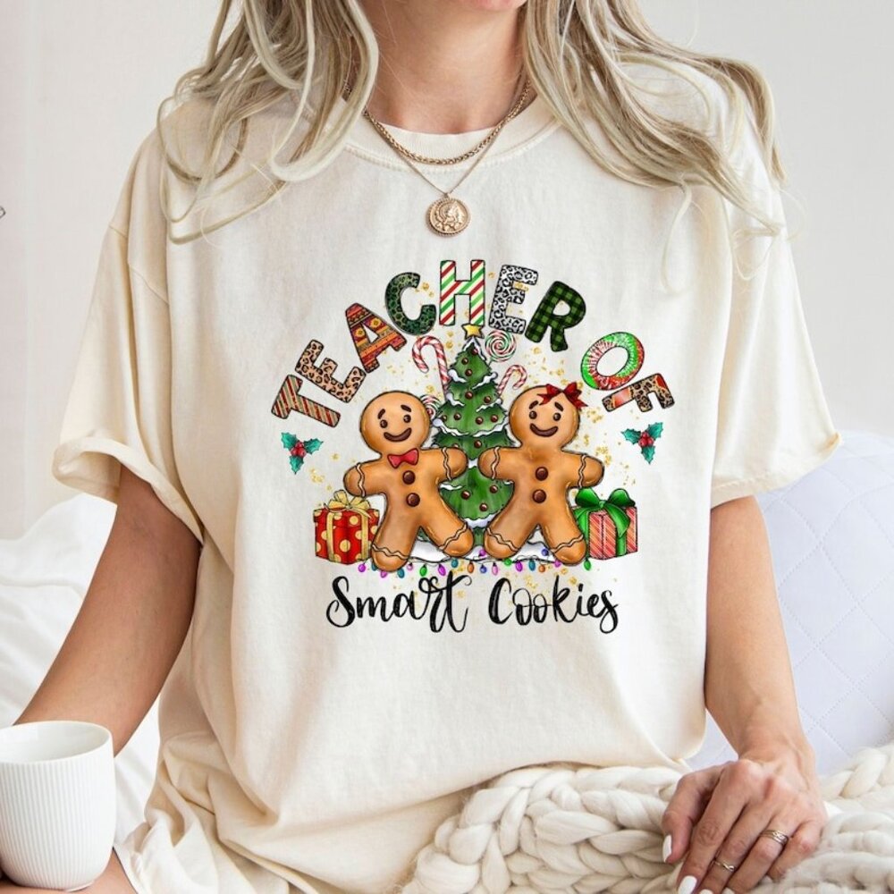 Teacher of Smart Cookies Shirt, Christmas Gift Shirt for Teacher